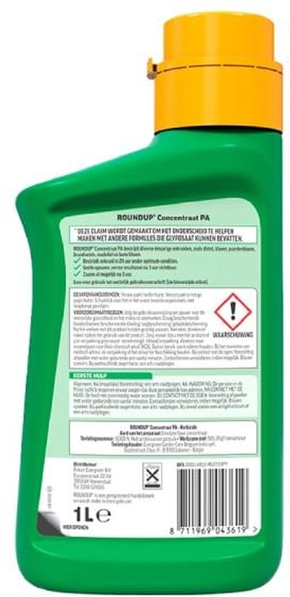 Roundup PA Totaal Onkruidvrij Concentraat (1000ml) - Krachtige Onkruidverdelger - Met gratis cheatsheet