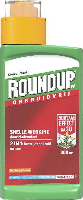 ROUNDUP® Snel Onkruidvrij Onkruidverwijderaar Concentraat - Zonder Glyfosaat - 540ml voor 300m² - Werkt ook tegen mos van Merkloos	