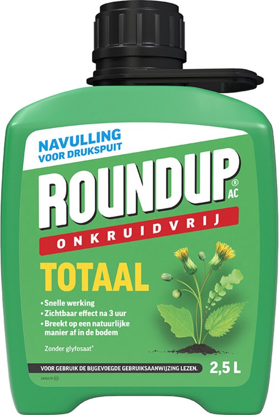 Roundup Totaal Onkruidvrij Kant en Klaar Navulling - 2,5L voor 25m² - Onkruidverdelger - Onkruidverwijderaars zonder glyfosaat van Merkloos	