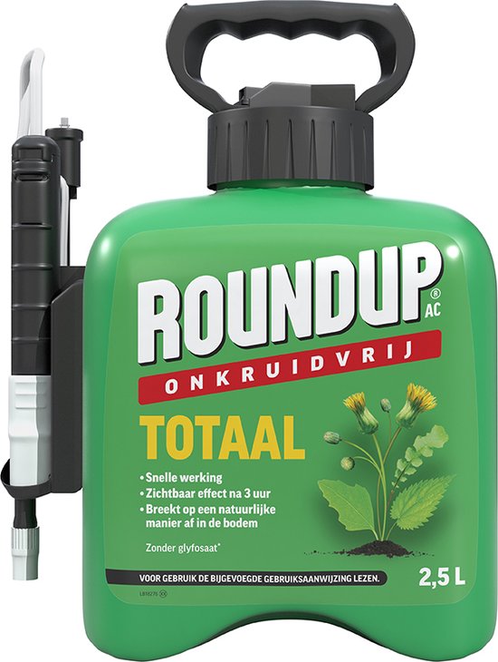 Roundup Totaal Onkruidvrij Kant en Klaar Spray incl. Drukspuit - 2,5L voor 25m² - Onkruidverdelger - Onkruidverwijderaars zonder glyfosaat