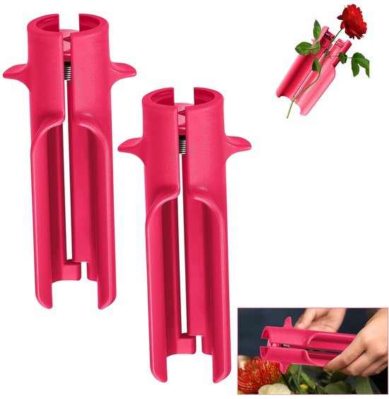 Rozendoornverwijderaar, doornverwijderaar, bladverwijderaar voor tuinen, bloemisten, tuinieren, bloemschikken 15,24 cm (rozerood) van Merkloos	