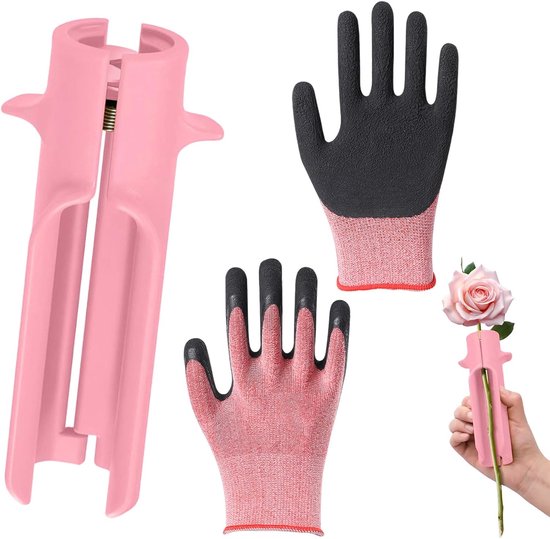 Rozenstekel Verwijderaar - Bloemsteel Schoonmaker - Stelen Ontdoen - Ergonomische Grip - 1 Set - Felroze van Merkloos	