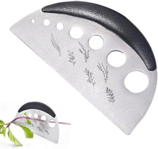 Rozenstripper Doornverwijderaar - Snoeischaar Groenten - Stengels Ontdoornen - 7 Precisie Gaten - 11 x 5.5 cm - Zwart