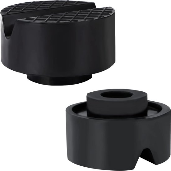 Rubber Buffer for Jack, Car, Universal Jack, Lift Bridge, Support Block with V-Grooves and Non-Slip Surface, 2 Tons, 65 x 39 mm, Pack of 2 van Merkloos	