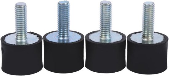 Rubber Buffer M6 - Rubber Holders - Rubber Bearings - M6 - Shock Absorber met Anti-Vibratie Silent Block van Merkloos	
