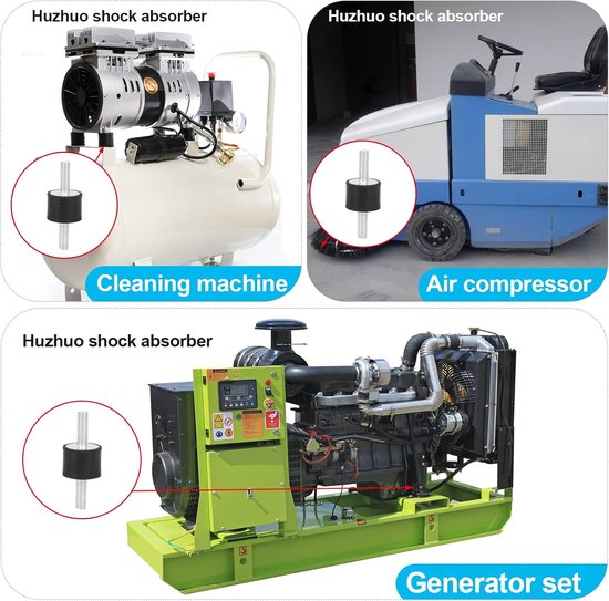 Rubber Lagers 4pcs - M6 Rubber Bearings - Mannen Antivibratie SilentBlock - Auto Boot Bobbins (VV20 * 15 M6 * 18) van Merkloos	