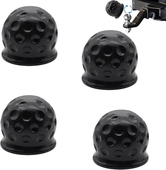 Rubberen afdekking trekhaak - kogelkopkoppelingen - diameter 50 mm - trekhaakkap - beschermhoes voor aanhanger - 4 stuks van Carpoint