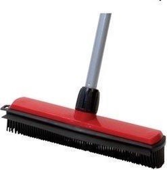Rubberen bezem 30 cm met wisser lip en telescoopsteel van 84-138 cm van Sorbo