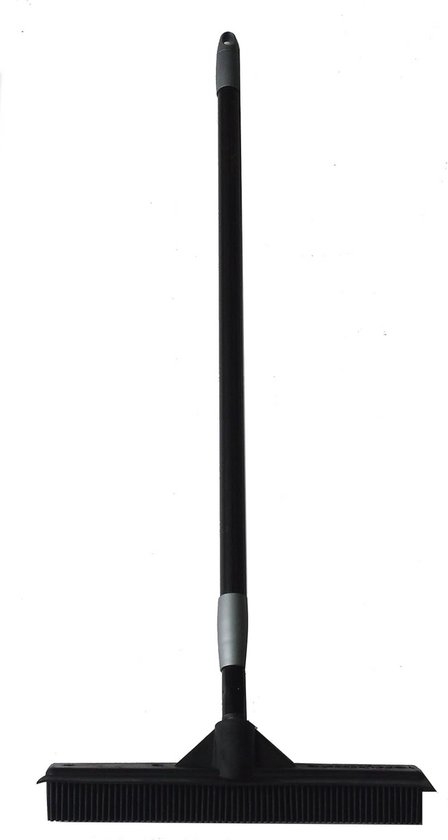 Rubberen bezem en kappersborstel van 100% natuurlijk rubber met instelbare telescoopsteel (83-150 cm)
