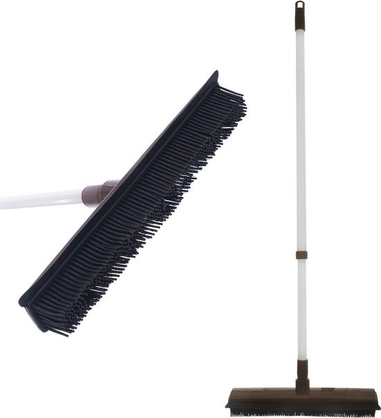 Rubberen Bezem Telescopisch 73-126 cm - Kappersbezem met Telescoopsteel - Vloertrekker - Trekker van Simply Natural