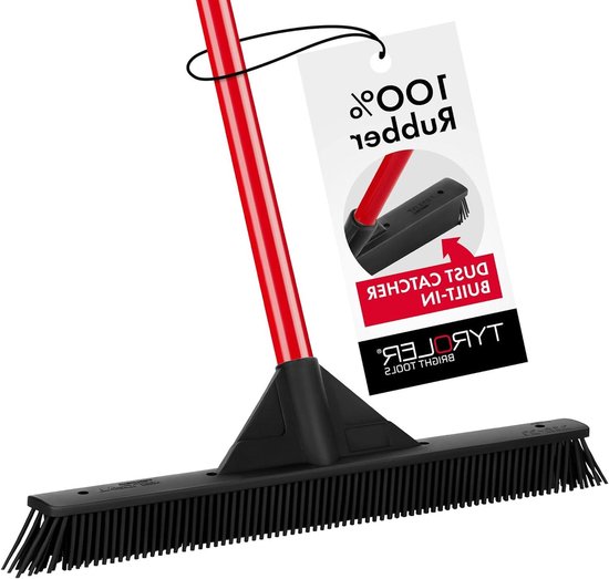 Rubberen Stofvanger Bezem | Zachte Bezem 415 cm Hoofd 100% Rubberen Borstel | 140 cm Anti-Roest Handvat Vloerborstel | Perfect Tapijt Huisdier Haar Bezem voor Vloer Hout Marmer Tegels van Simply Natural