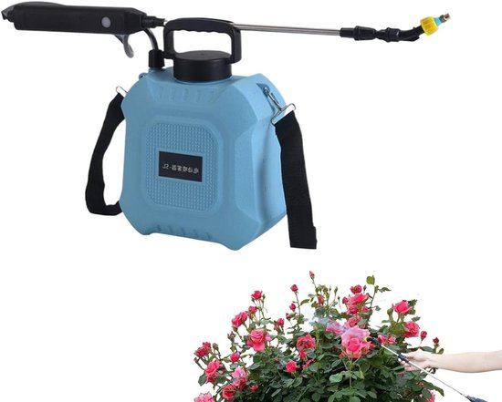 Rugspuit Elektrisch - Draagbare Waterspuit - Planten Verzorgen - Type-C Oplaadbaar - 5L of 8L - Lichtblauw