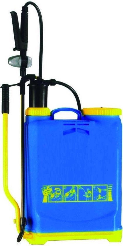 Rugspuit kunststof met zijzwengel, 16-liter van Merkloos	