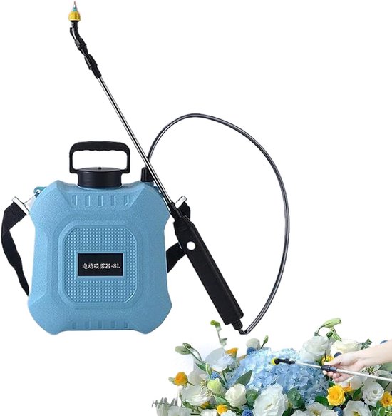 Rugzak Spuit - Tuinsproeier Elektrisch - Planten Verzorgen - Type-C Oplaadbaar - 8 Liter Capaciteit - Lichtblauw