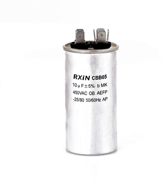 Run Condensator, 10uf CBB65 Run Condensator 450V AC 2 Draden, 50Hz/60Hz Condensator voor het opstarten van AC-motoren, Wasmachines, Airconditioners, Koelkasten, Oven van Walfront