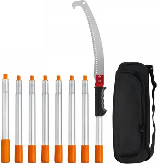 Rustive Takkenzaag - Telescopisch 1,4-3m - Boomschaar - Snoeizaag met 8 Stokken - Tuingereedschap voor Snoeiwerkzaamheden van Rustive