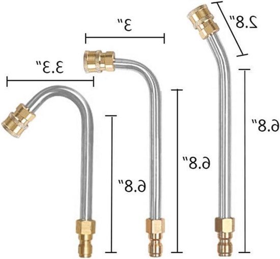 RVS gootreiniger verlengstang van 1/4 inch voor hogedrukreinigers, waterpistool met lansstang voor effectieve en eenvoudige reiniging van goten van Merkloos	
