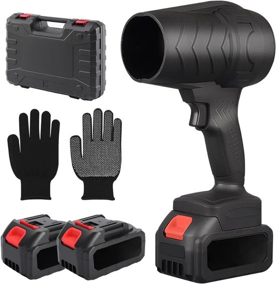RWB® Luchtblazer - Luchtblazer Elektrisch - Stofblazer - 16000 tpm - 2 Accu's - Zwart - 15cm x 9cm x 22cm van Merkloos	