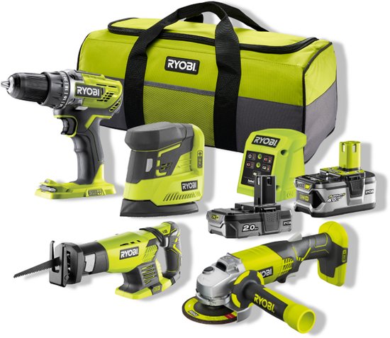 Ryobi - 2-delig Combokit (incl. 1x 4.0Ah 1 x2.0Ah accu en lader) ON... van Merkloos	