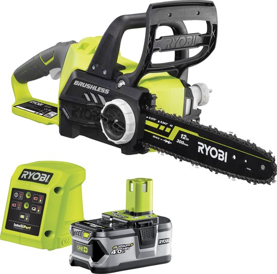 Ryobi RCS1830-140B One+ 18V Brushless Li-ion Accu kettingzaag set 4.0Ah - 30cm van RYOBI