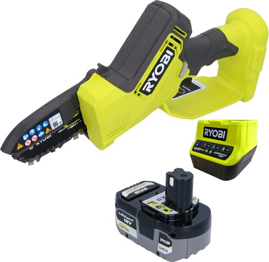 Ryobi RY18PSX10A-120 One+ 18V Brushless Li-ion Accu Snoeizaag set 2.0Ah - 10cm van RYOBI