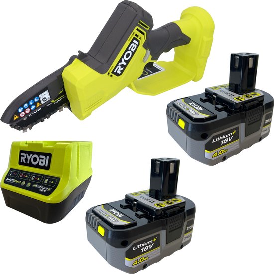 RYOBI RY18PSX10A accu takzaag 18 V 10 cm borstelloos + 2x accu 4,0 Ah + oplader van Merkloos	