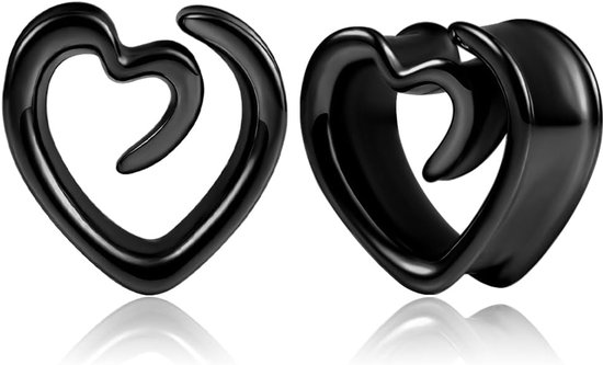 Saddles Flesh Plugs, 1 paar, spiraal, hart, roestvrij staal, voor mannen en vrouwen, oorpiercing, uitgerekte sieraden, 8 tot 16 mm