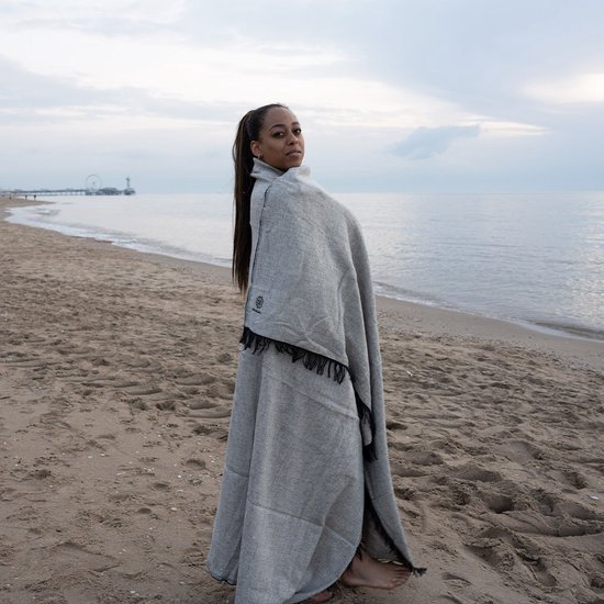 Samarali Chambray Marineblauw Yoga Deken - 100% Biologisch Katoen - 200x150 cm - Handgemaakte Meditatiedeken - Comfort en Veelzijdigheid van Samarali