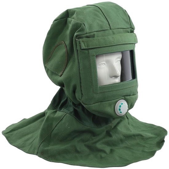 Sandblasting Cap Canvas Scarf Sandblaster Protective Gear Mask Anti Dust Wind Sandblasting Tool Mask Cut Scratch Heat Resistant Neck Protector Green van Merkloos	