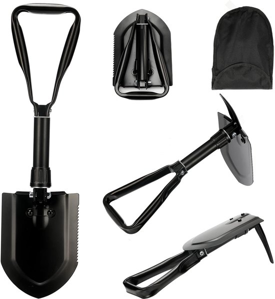 Sander Shop Survival Shovel 23 IN,50# high-carbon staal Entrenching Tool, Vouwen Camping Shovel, Brandbestrijding Shovel, Jacht, Wandelen, Vissen, Auto Emergency, Geschenken voor mannen