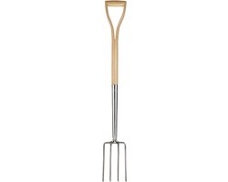 SAVI® Woelvork - Tuinwoeler - Spitvork - Groen - Houtkleur- Bruin - 104cm x 14cm x 8cm van Merkloos	