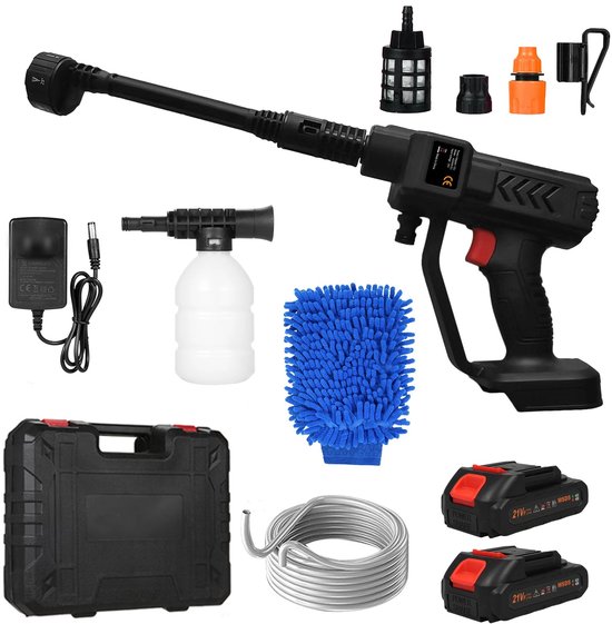 Scaleunion - Handheld hogedrukreiniger - Draagbare hogedrukspuit - Terrasreiniger - 6-in-1 - Zwart