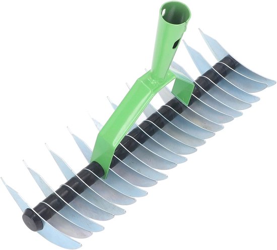 Scarifier Hark - Stalen Tanden - Grasmaaier - Voor Wicker - Egaliseren - Beluchten - Cultiveren - RVS Hark Met Steel - 17 Tanden - 5.4FT van Merkloos	