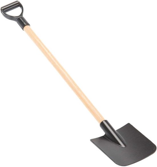 Schaal Garage Schep - Speelgoed Schep D-Grip - Diorama Bouw - Houten Handvat - 14 cm - Metaal