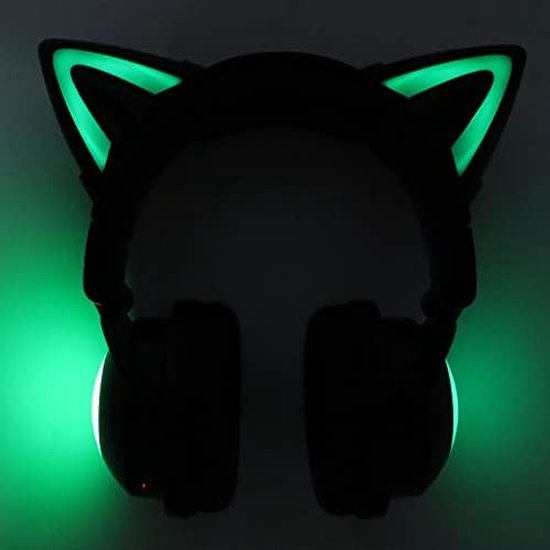 Schattige Cat Ear Draadloze Hoofdtelefoon - Bluetooth-headset met Microfoon - LED-hoofdtelefoon voor Kinderen, Tieners, Volwassen Vrouwen en Kattenliefhebbers van Merkloos	