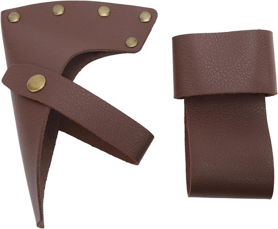 Schede voor Bijl van PU Leer en Metaal voor Kamperen en Werkbenodigdheden - Lichtgewicht en Draagbaar - Bruin van Merkloos	