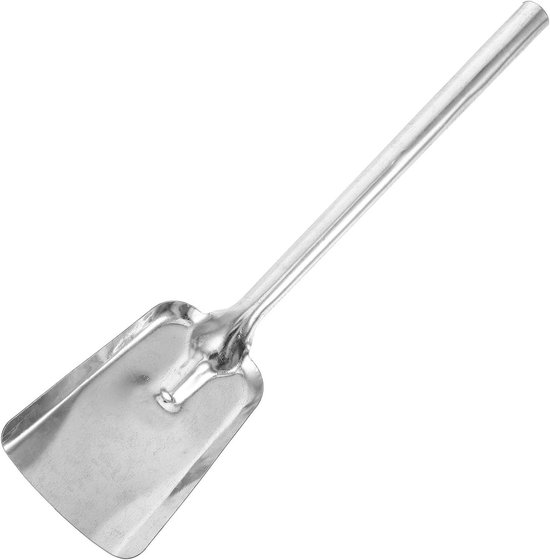 Schep met lange handgreep voor open haard en tuinwerk - IJzeren handschep voor as en planten - Reinigingshulpmiddel voor barbecue en sneeuwuitspattingen