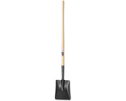 Schep Vierkante Punt - Graafgereedschap Tuin - Terrein Egaliseren - Stevige Ashouten Steel - 143 cm Lengte