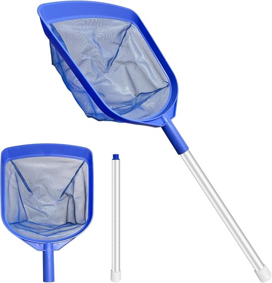 schepnet voor zwembad, 43 x 30 cm, schepnet voor zwembad met 38 cm aluminium stang, zwembadreiniging, kaas, zwembad, casher, algenschepnet voor zwembad, fijnmazig vijverschepnet voor zwembad