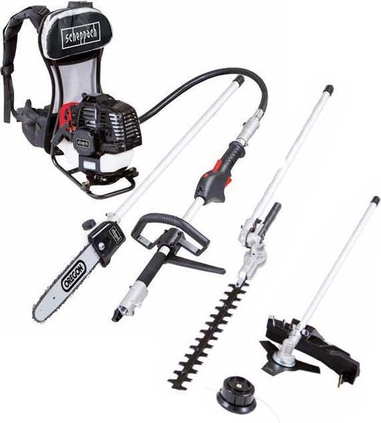 Scheppach 4-in-1 Benzine Multitool MFH5300-4BP - Rugdrager | 51,7cc | 2-takt |1300W van Scheppach