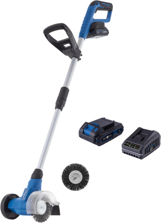 Scheppach Accu Onkruidvoegenborstel C-FR100-X - Set - 115 mm - Inclusief 20V 2.0 Ah accu en 2.4 A oplader van Scheppach