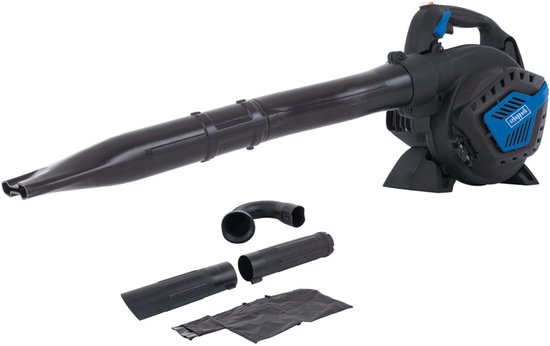 Scheppach Benzine bladblazer PLB32 - 4-in-1 - 0,75 kW / 1,0 PK - 25,4 cc - 260 km/u - Luchtvolume tot 678 m³/u - Opvangzak 35 liter
