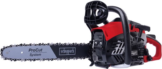 Scheppach Kettingzaag Benzine PCS38 - 37.2cc 2-takt - 1,3 kW/1,8 pk - 35cm zaagblad - 33,5cm zaagdiameter - 0,26L tankvolume - Easy Start