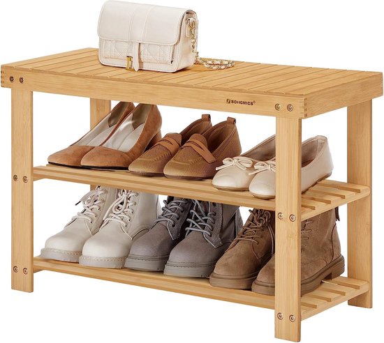 Schoenenrek met zitting, bamboe van Songmics