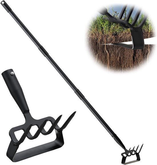 Schoffel Cultivator - Wiedgereedschap Tuin - Onkruid Verwijderen - 2-in-1 Functie - 157 cm - Zwart van Merkloos	