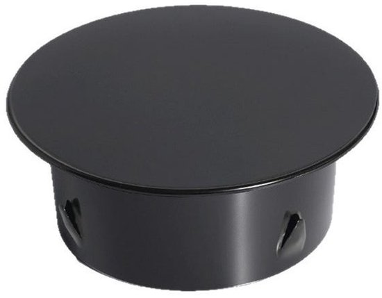 Schoorsteenkap van roestvrij staal voor ovenbuizen, met verstelbare klemmen, zwart, geschikt voor schoorsteenbuizen van 180 mm. van Merkloos	