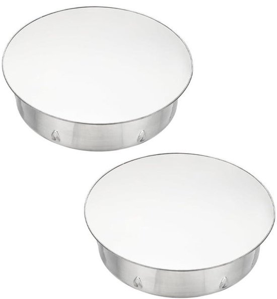 Schoorsteenkap, verstelbare afdichting, ronde gatkap, geschikt voor pijpen met een diameter van 200 mm, zilver - 2-pack van Merkloos	