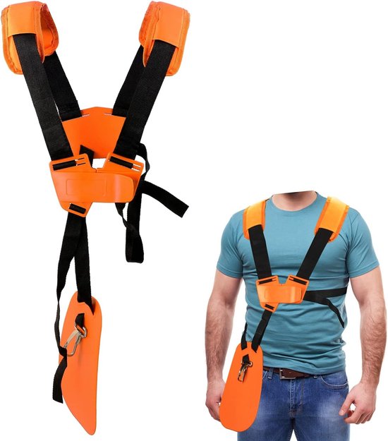 Schouder trimmer - Draagband bosmaaier - Tuinonderhoud - Dubbele schouderriem - 120 cm lengte - Oranje