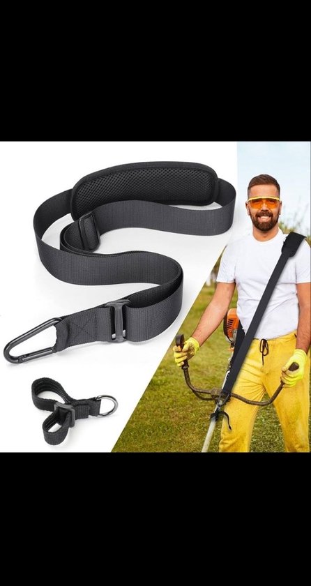 Schouderriem Bosmaaier – Verstelbare Dubbele Draagriem met Heupgordel – Comfortabel Harnas voor Trimmer & Grastrimmer – Ergonomisch & Universeel van Merkloos	