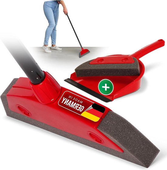 Schuimbezem met steel - steken en vegen - kapperset - rubberen noppenbezem - hondenhaarverwijderaar - Broom-bezem - binnen tapijtbezem - vloertrekker - huishoudbezem - wonderbezem van Toucan